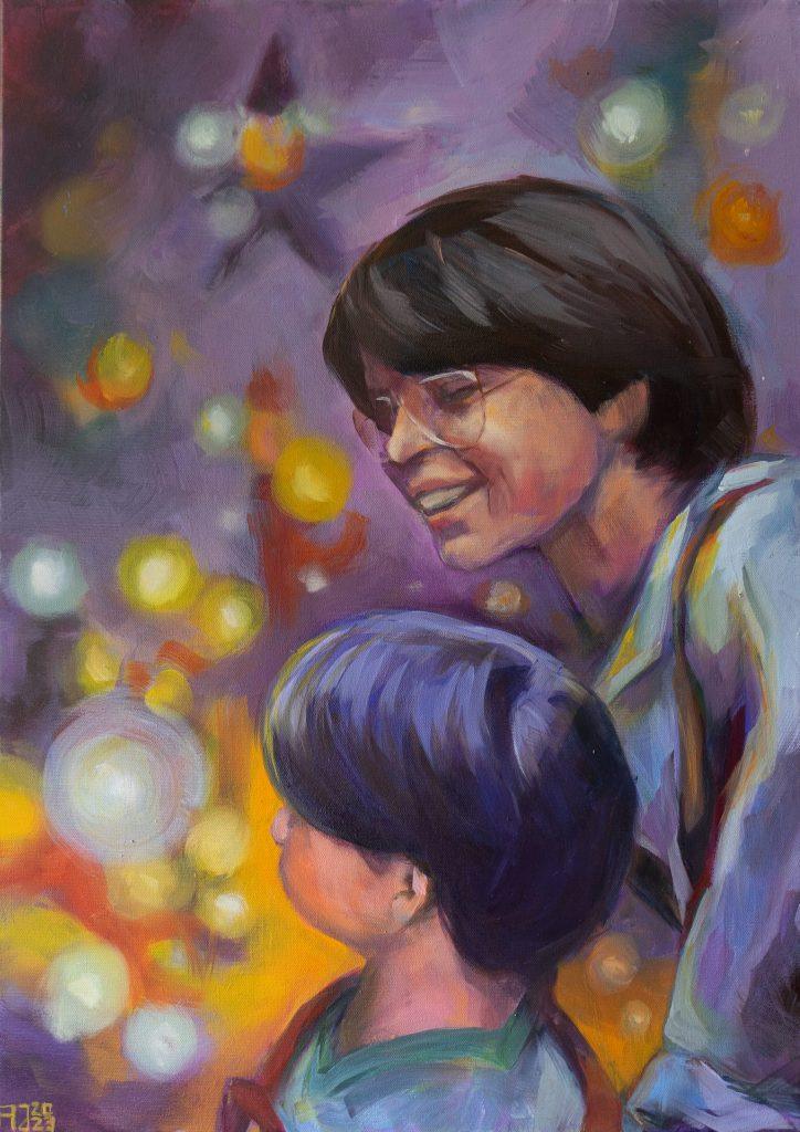 Ölgemälde zum Thema Familie