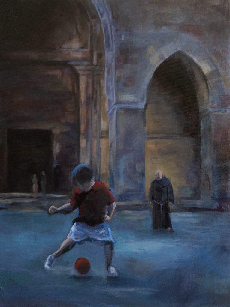 Ölgemälde mit Klosterhof